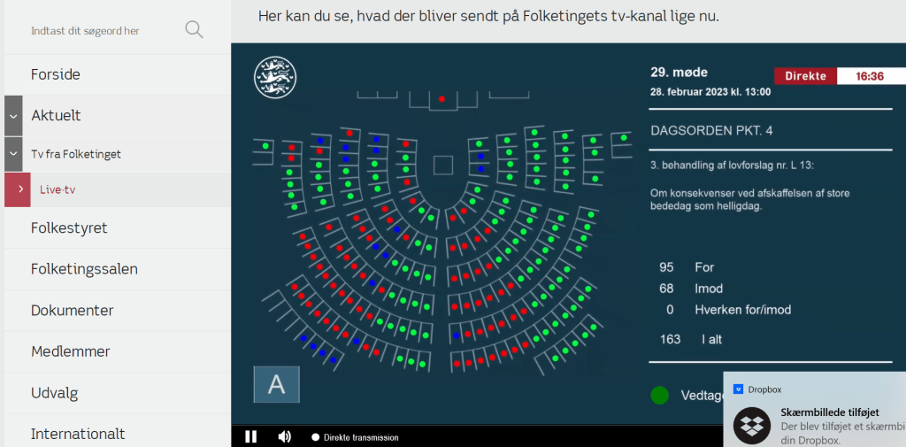 Store bededag afskaffes af Folketinget
